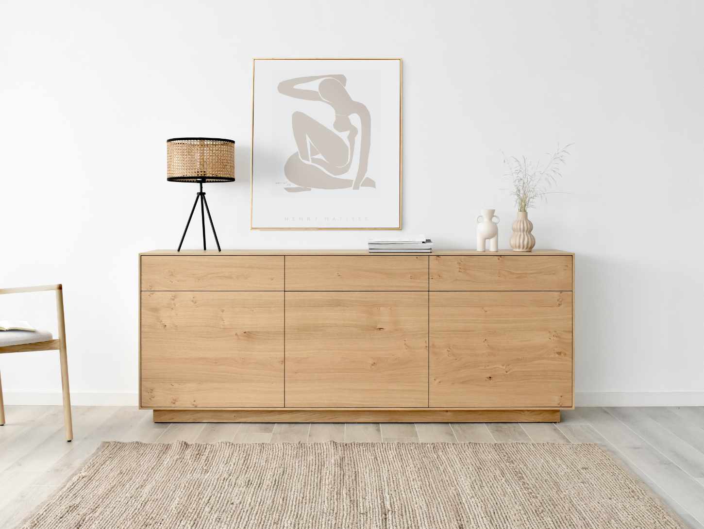 Oak nordic sideboard sales